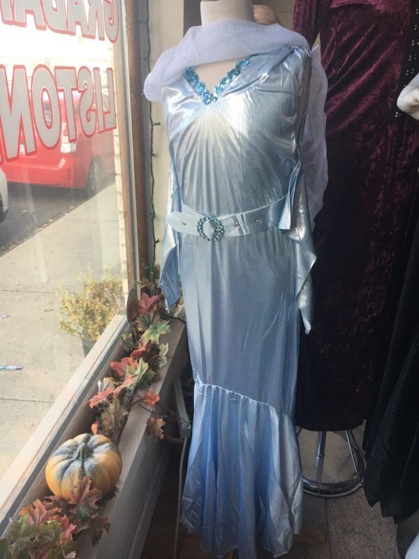 Metallic blue princess costume