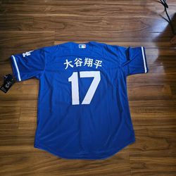 Dodgers Ohtani In Japanese Blue Jerseys $60ea Firm S M L Xl 2x 3x 