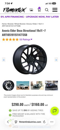 Four 19 x 11 +7 wheels