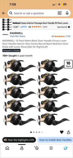 Black Door Lever Handles 10 pack