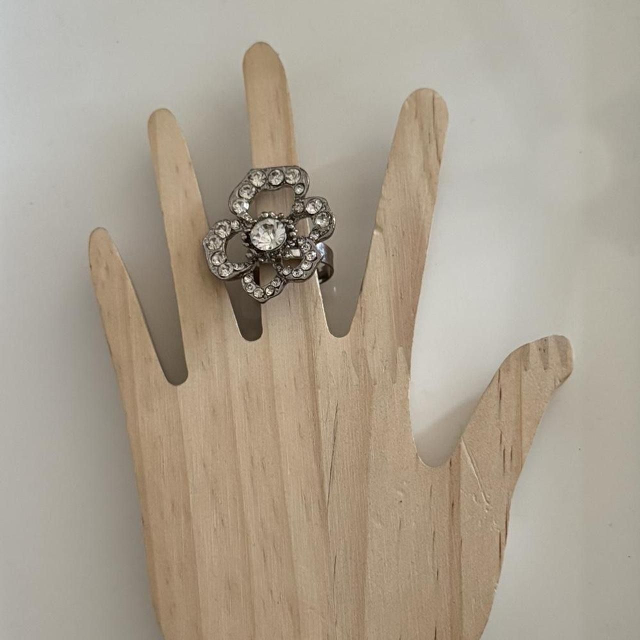 New | Pakistani Silver Flower Adjustable Ring