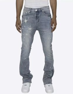 New Condition Men’s Graphic Jeans Size 32x32 Blue
