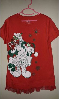 Christmas Mickey& Minnie Shirt XL kids