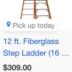 12 Ft Fiberglass Werner Ladder