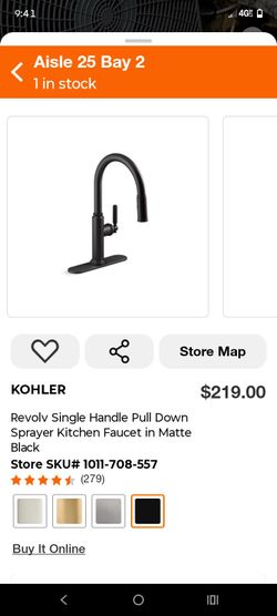 Kohler pull down kitchen faucet !