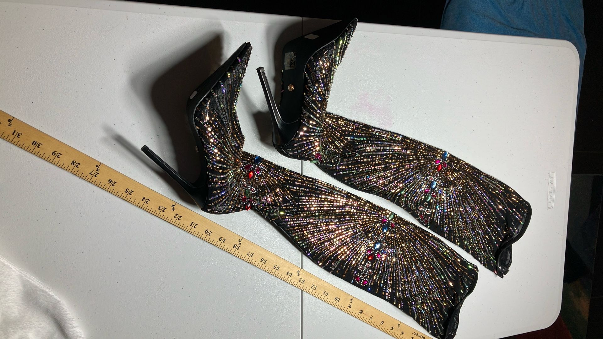 Azalea Wang Chevelle Mesh Knee Boots Size  6