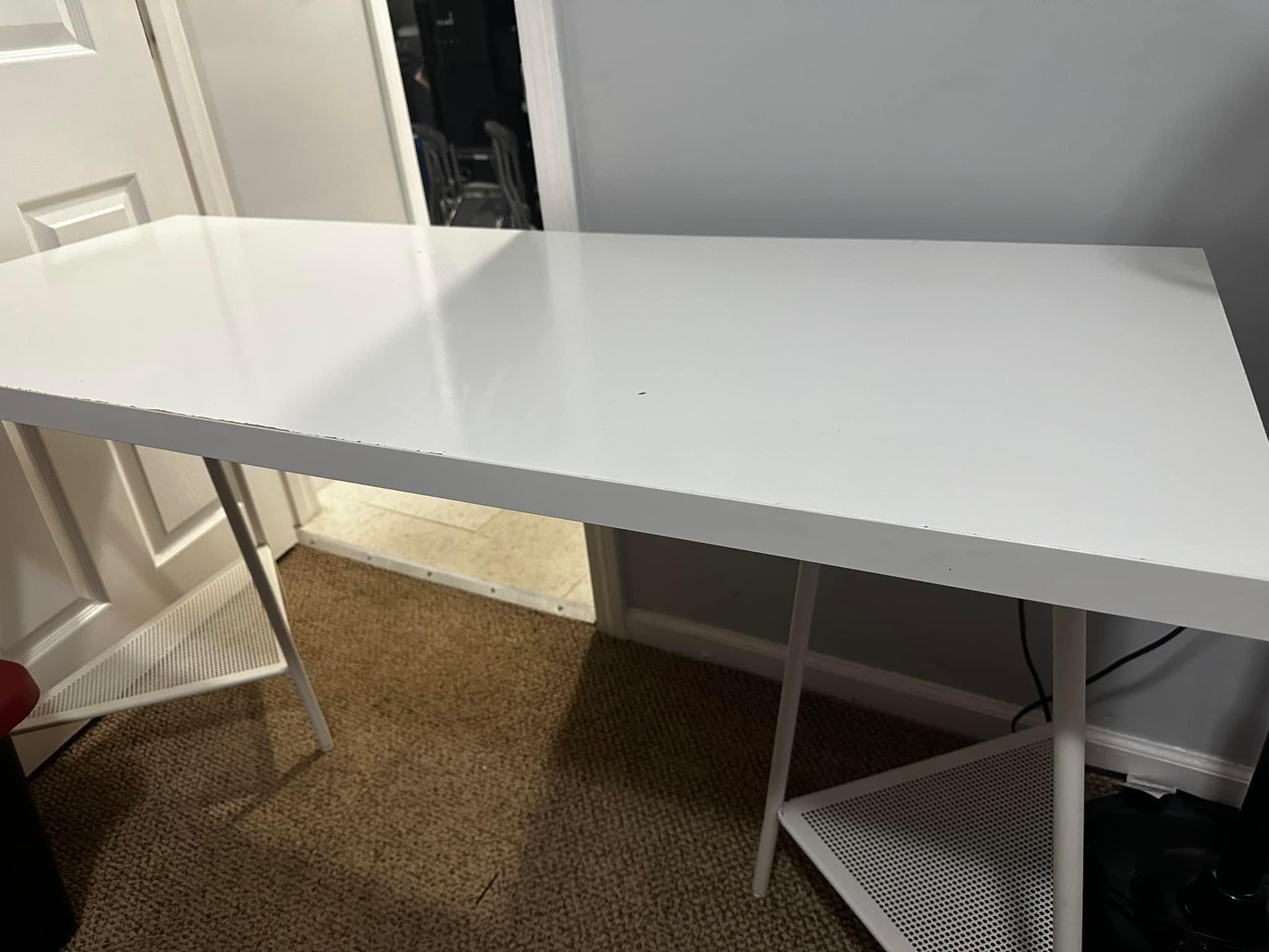 White IKEA Desk