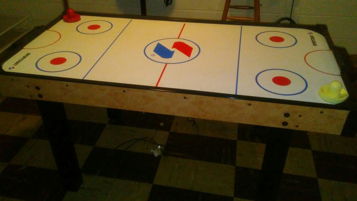 SportCraft Air Hockey Table with accessories