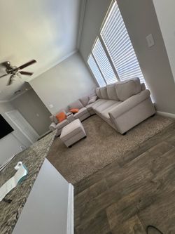 Kettner 136.35" Wide Reversible Modular Corner Sectional with Ottoman