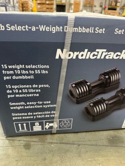 55 lbs Nordic track adjustable dumbbell  brand new with it’s on rack