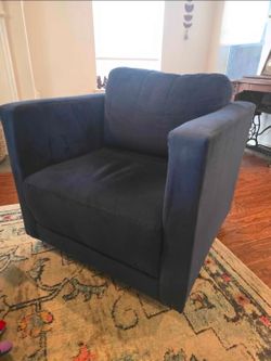 Blue swivel chair