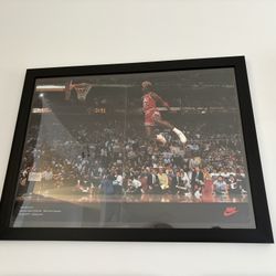 Jordan Poster Framed Wheaties Great Condition 