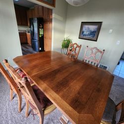 Solid Wood Dining Table And 6 Chairs 