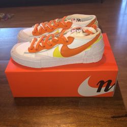 Nike Blazer Low Sacai White Magma Orange Sz 8 9.5W