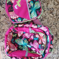 Backpack with matching lunchbox for girl