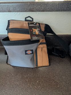 Dickies 5-Pocket Single Side Tool Pouch/Work Apron - NEW - Tan/Grey