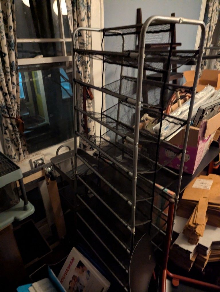 10 Tier, Two Sided Shoe Rack 
