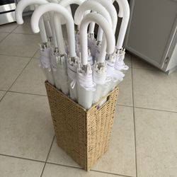 18 Clear Umbrellas with Basket