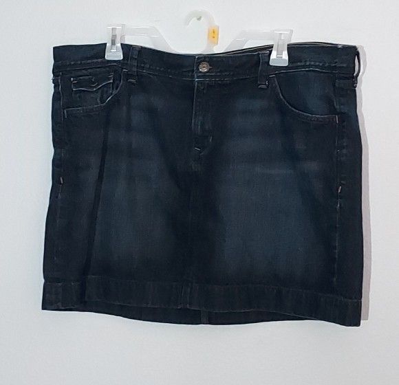 Old Navy Womens Blue Jean Denim Skirt Plus Size 16 Casual 100% Cotton 17" Long