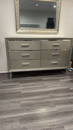 Six drawer silver dresser
