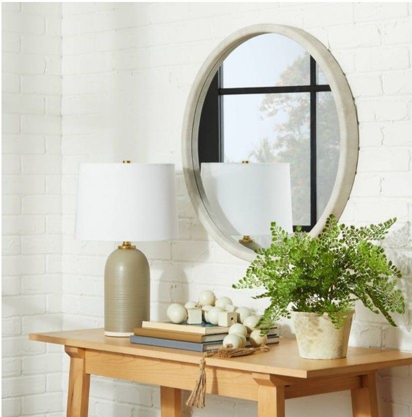 30" Faux Shagreen Round Mirror - Threshold™ designed with Studio McGee