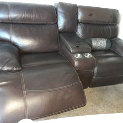 Brown Leather Sofa