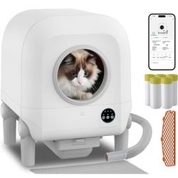 brand new ⭐ Self-Cleaning Cat Litter Box with Air Vent System,10 Safety Sensors