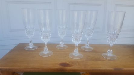6pc crystal champagne glass