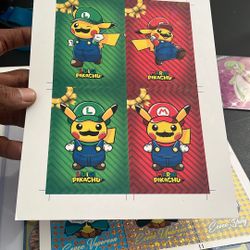 Mario And Luigi Pikachu Uncut Sheet 