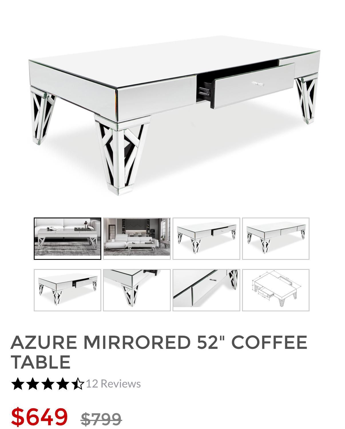 Mirrored Coffee Table