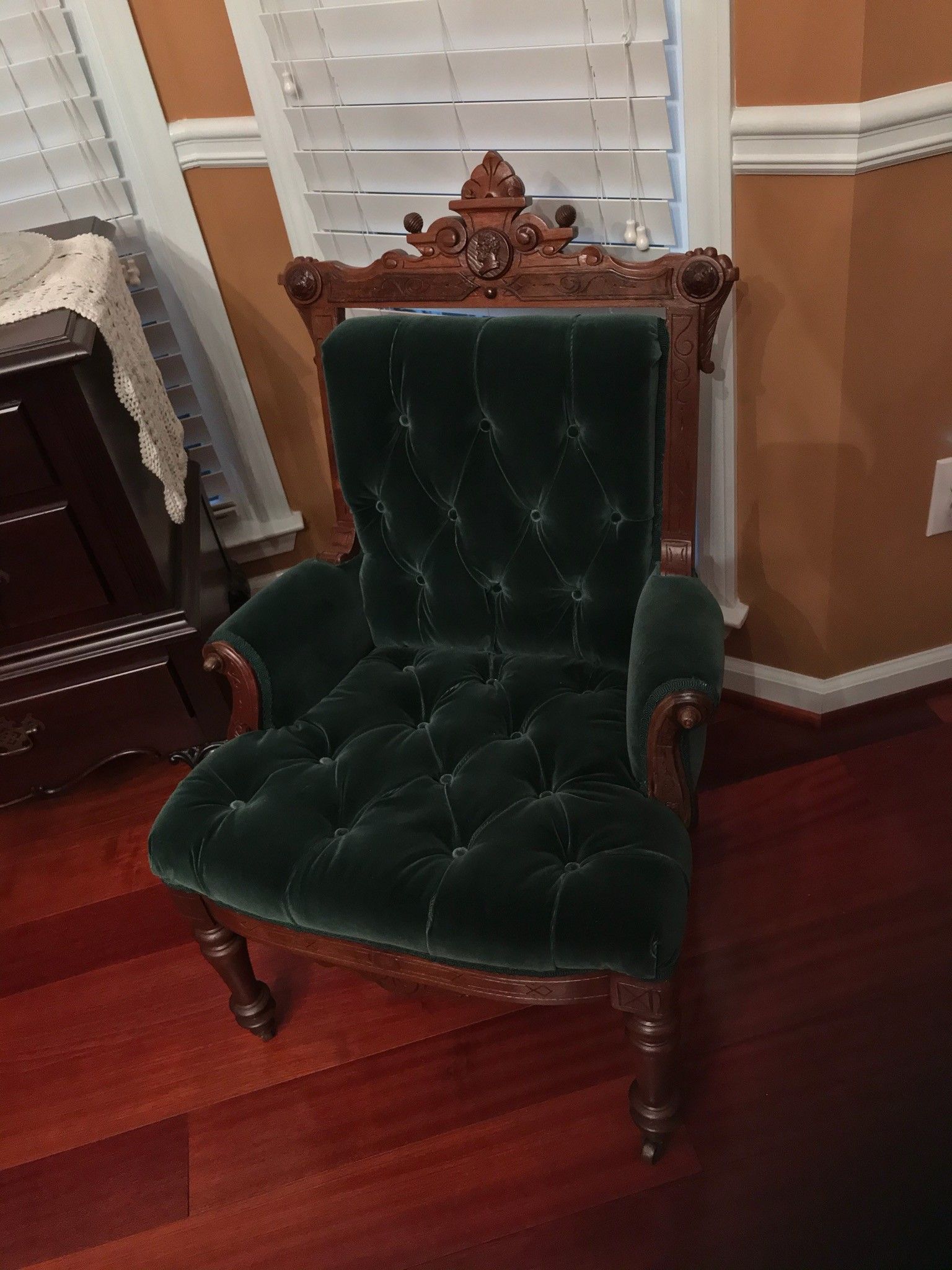 Pair of matching antique walnut 1860's chairs