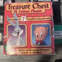 1994 Treasure Chest Of Cartoon Classics Bugs Bunny Daffy Duck & More 7 VHS Set