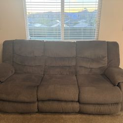 Gray Fabric Triple Reclining Sofa (Ashley Furniture)