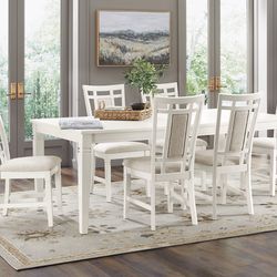 White Dining Table Set Juego De Comedor Blanco