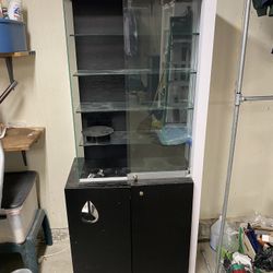 Free Display Cabinet Bookshelf Storage Bookcase Curio