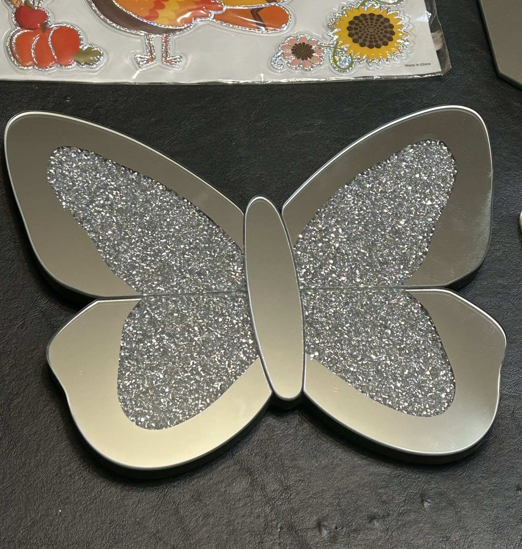 Gorgeous Diamond Mirrored Butterfly 12”x10”
