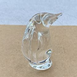 Vintage Miniature Glass Penguin Figurine 2-3/8” Tall