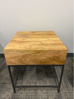 West Elm Industrial Mango Wood Storage Side Table