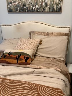 Headboard, frame, and mattress and memory foam