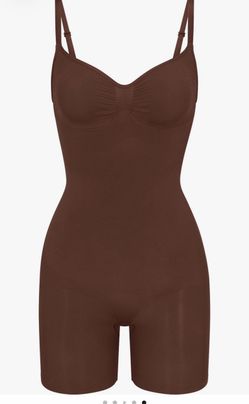 Brown Bodysuit Shapewear with Built-In Bra
