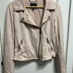 Guess pink vegan suede moto jacket