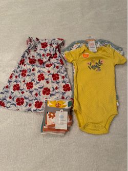 New baby clothes for 18 months girl amd wash cloths and fitted sheets