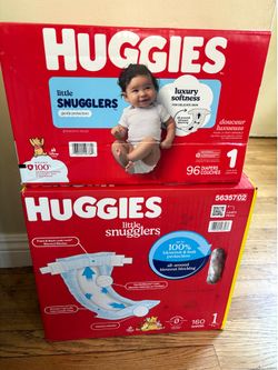 👶 NEW Huggies Size 1 Diapers (256 Total) – $60 OBO – Must Go ASAP 👶