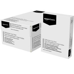 Amazon Basics Multipurpose Copy Printer Paper, 8.5" x 11", 20 lb, 8 Reams, 4000 Sheets, 92 Bright, White
