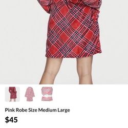 Pink Robe Size Medium Large 