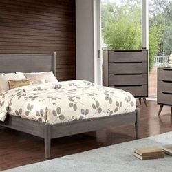 Brand New Grey 4pc Queen Bedroom Set (Available In California Or Eastern King)