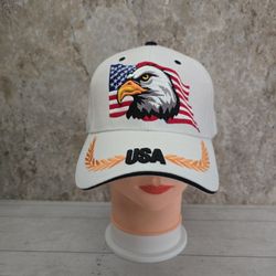 Patriotic USA American Flag & Eagle Adjustable Hat