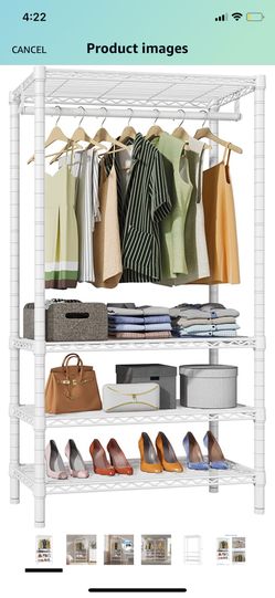 Wire Garment Rack 4 Tiers Heavy Duty Clothes Rack for Hanging Clothes Freestanding Closet Clothing Rack