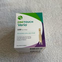 OneTouch Verio Test Strip. 100 test strips per box (2 x50 test strips per box). Selling $25 each box. Brand new in sealed boxes with 3/31/2027 expirat