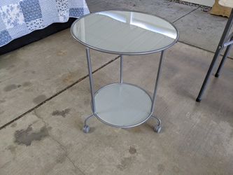 Frosted glass top end table